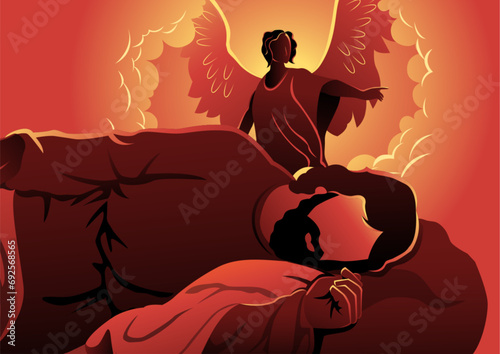 The angel told Joseph Maria's husband in dream while he sleeps