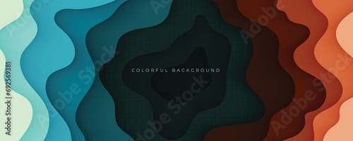 Abstract wavy colorful overlapping layers background
