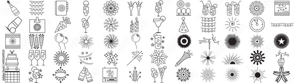 Set of Party illustration Hand drawn doodle Sketch line vector. Hand drawn elements. EPS 10 Set of Party illustration Hand drawn doodle Sketch line vector. Hand drawn elements. EPS 10