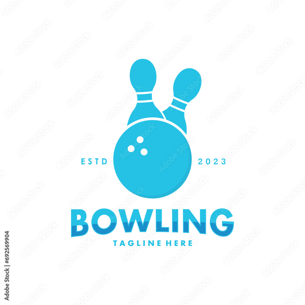 Bowling Logo Template with Vector Illustration Bowling Logo Template with Vector Illustration