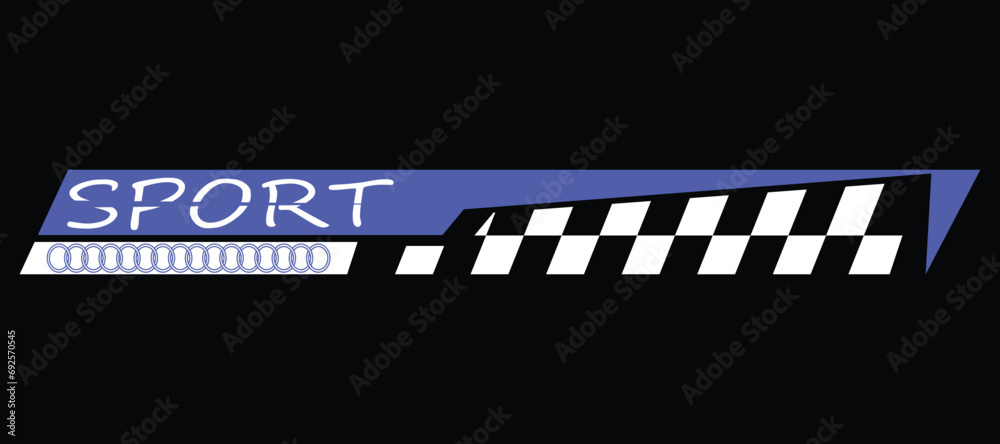 Obraz premium Decals on both sides of the vehicle. Blue and white. Sports cars, racing cars. 車両の両側にデカールが貼られています。 青と白。 スポーツカー、レーシングカー。