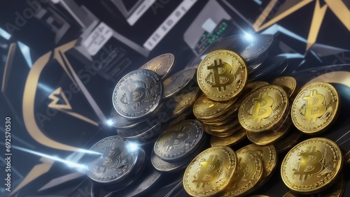 Crypto coins in metaverse photo
