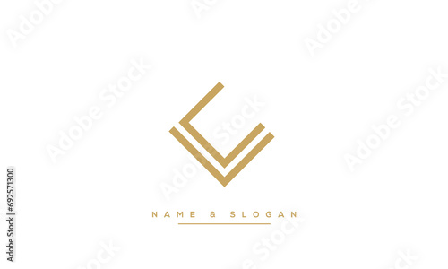 LC or CL Alphabet letters logo monogram