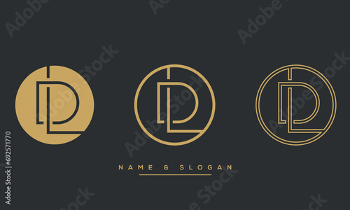 Alphabet letters LD or DL abstract logo