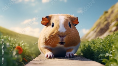 An inquisitive guinea pig nibbling on a fresh carrot