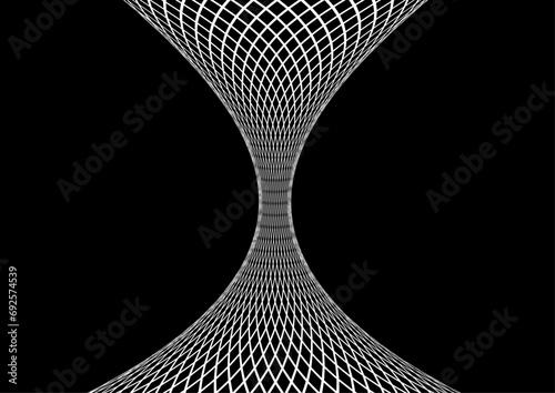 時間をイメージしたオプアート背景。 シンプルモダンなデザインの壁紙。 立体的に見える錯視の効果。