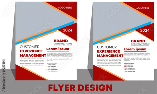 Corporate business flyer template design set with blue, orange, red and yellow color. marketing, business proposal, promotion, advertise, publication, cover page. new digital marketing flyer set.