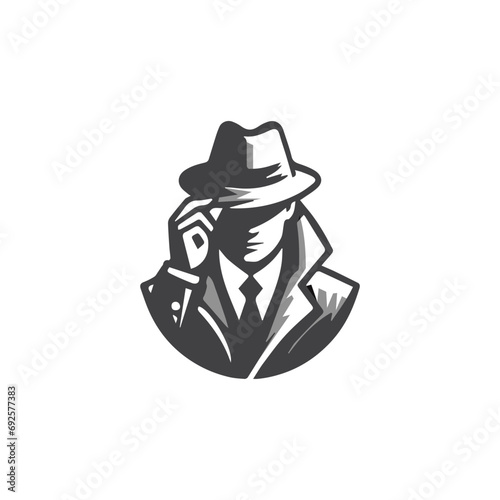 Simple Clean Detective Theme logo Vector Black