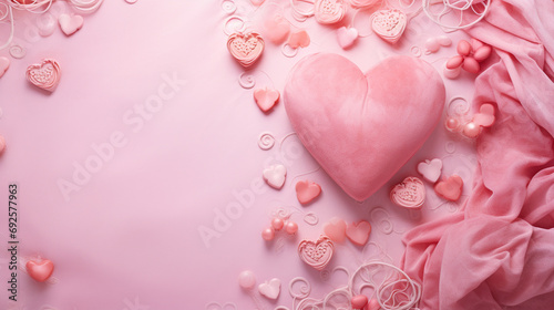 Celebrate love and romance with a beautifully crafted Valentine's Day background featuring hearts and charming details in a soft and inviting pink hue.