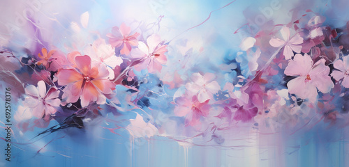 watercolor background with flowers #692578376