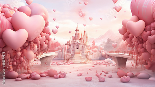 Dive into the celebration of love with a delightful Valentine's Day background adorned with heart-shaped elements and a sweet pink color palette.