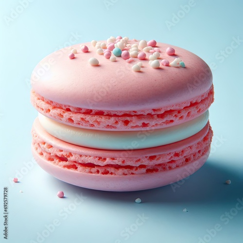 macaroons isolated on  blue background 