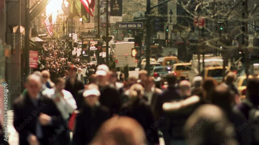 custom made wallpaper toronto digitalCrowded avenue. New York City, United States. People walking in Manhattan Busy Street. Traffic Passing by. Footage of Blurred Unrecognizable People Commuting