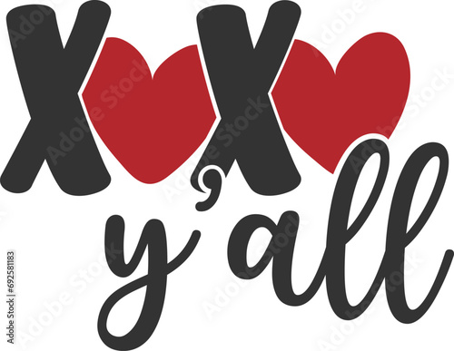 Xoxo Y'all - Valentine's Day Illustration