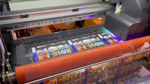 industrial printing Modern digital inkjet printers insert sticker photo