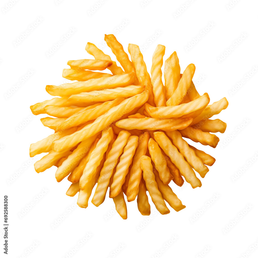 Fototapeta premium French fries cutout, isolated on white and transparent background