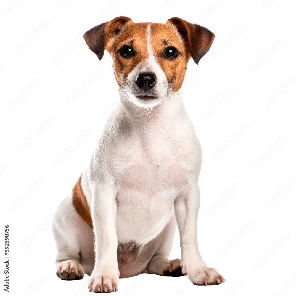 Cute puppy isolated on transparent background. AI generated.
