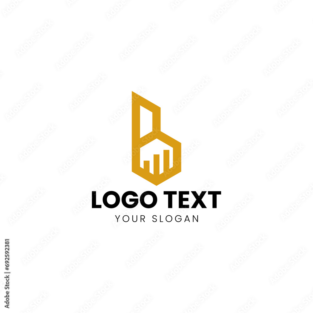 B Modern Graph Logo Design B Modern Graph Logo Design