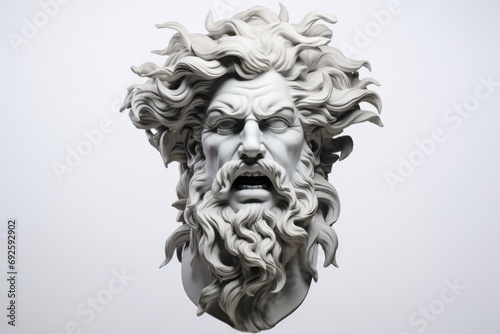 Illustration of a Renaissance head marble statue, Greek mythology, Roman mythology © Instacraft.Studio