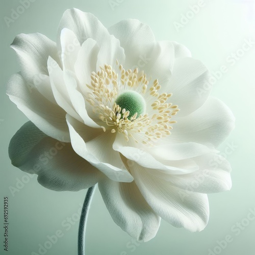 white lotos on green background