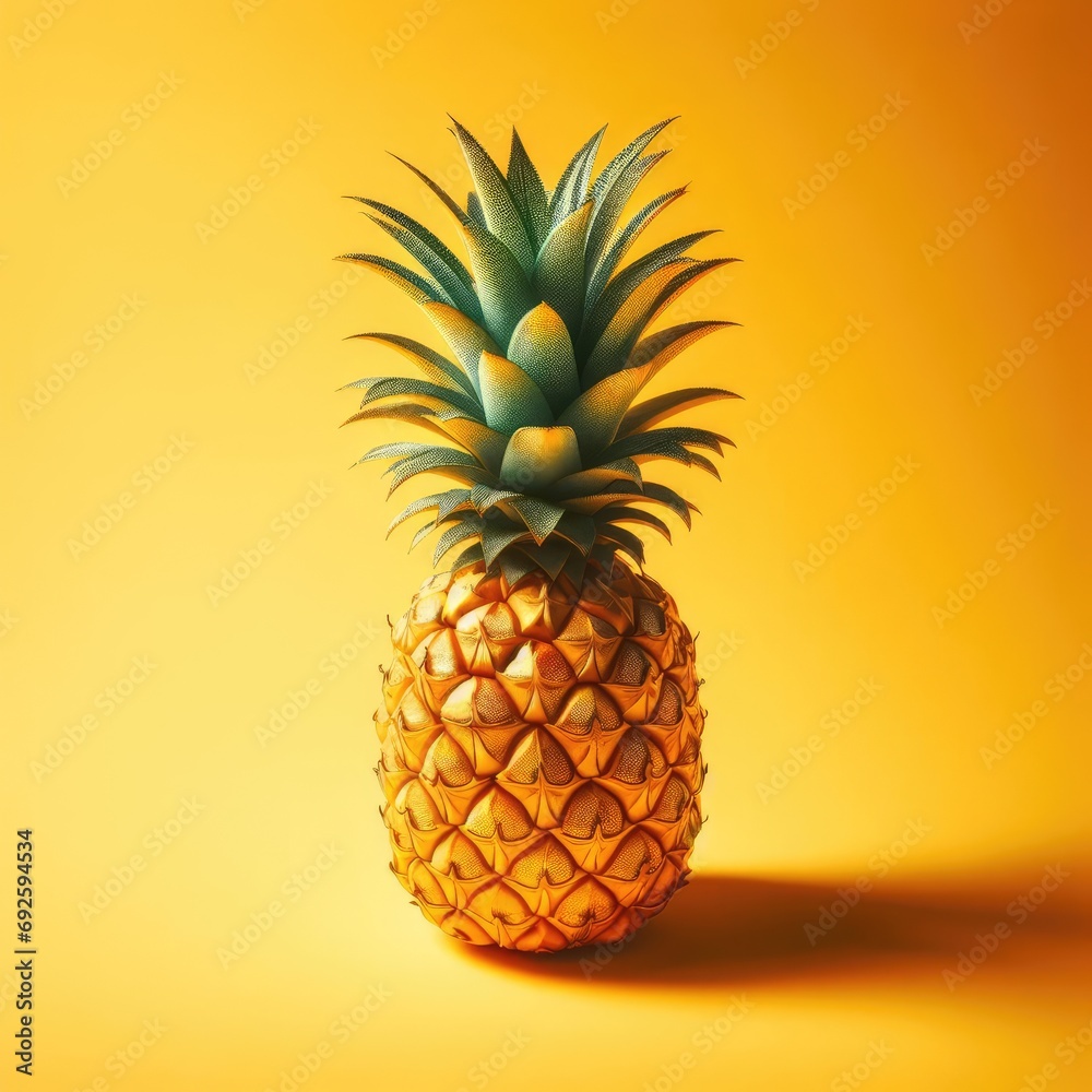 pineapple on a yellow background
