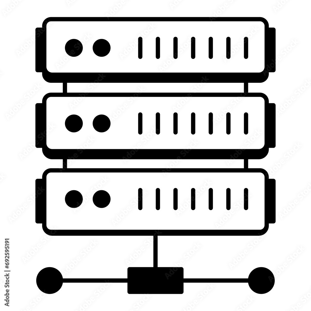 Shared server outline icon design Shared server outline icon design