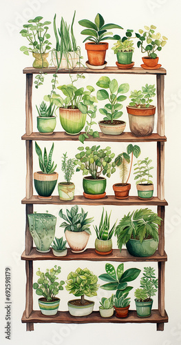 some plants have watercolor illustrations in the background, in the style of artifacts of online culture, © 1emonkey