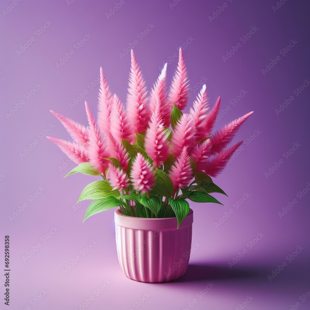 pink flower in pot
