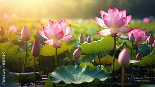 Beautiful Pink Lotus Flowers