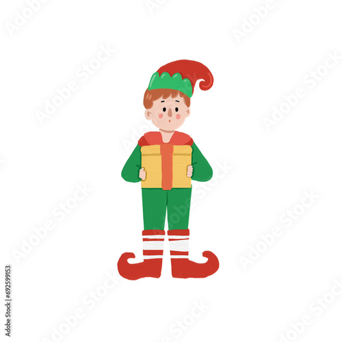 christmas element oilpaint_elf_vector