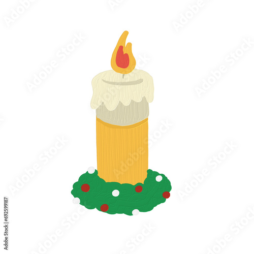 christmas element oilpaint_candle_vector