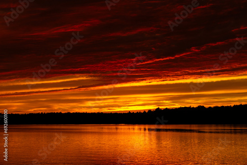 sunset over the lake