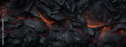 Black Abstract Lava Stone Texture Background