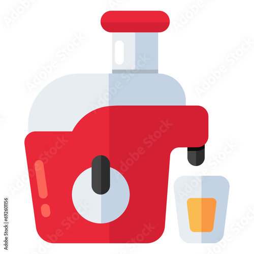 Conceptual flat design icon of fruit juicer 