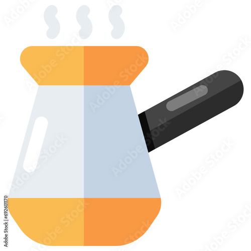 An editable design icon of Turkish Cezve 