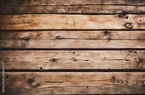 Old rough wood floor or surface, wood texture with flooring or boards. Ai Generative