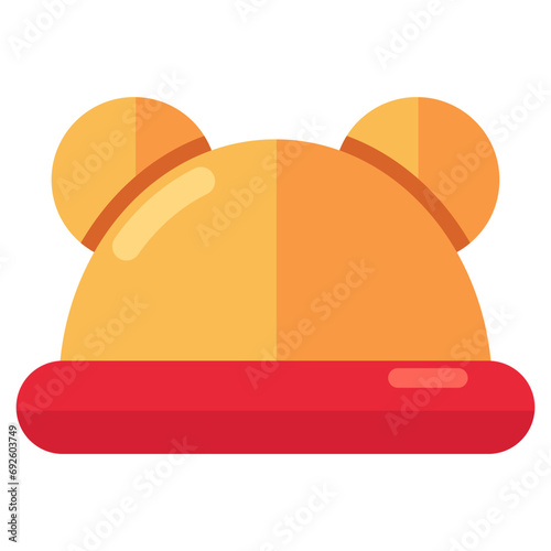 An editable design icon woolen cap, headwear accessory 