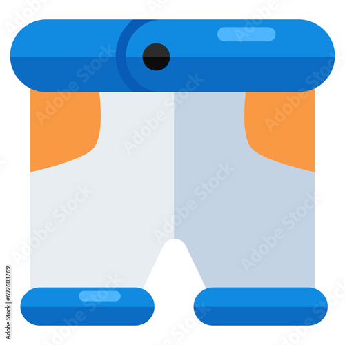 Menswear nicker, flat design icon of men's short 
