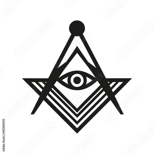 Masonic symbol. Mason lodge sign. New world order. Vector illustration