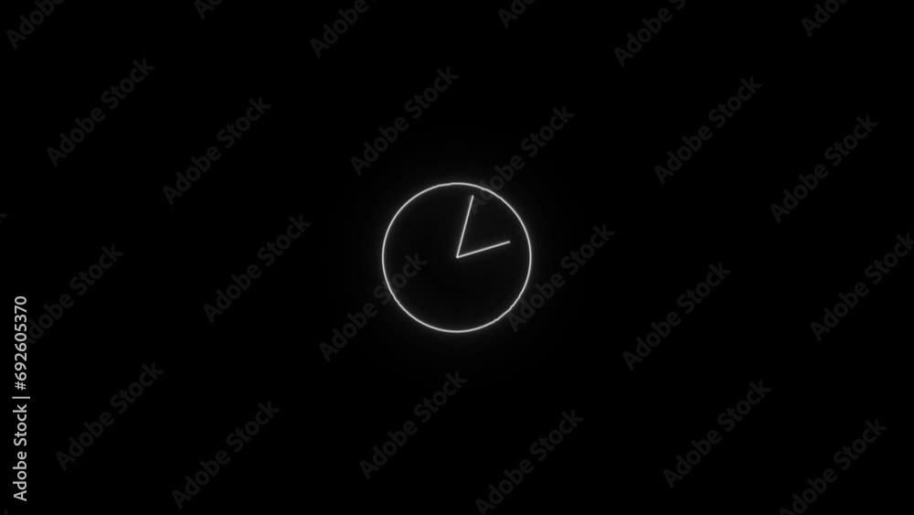 Animated clock counting down. Seamlessly loops. Time lapse.4k Neon ...