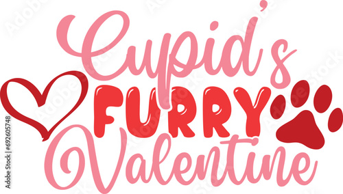 Cupid's Furry Valentine - Valentine's Dog Illustration