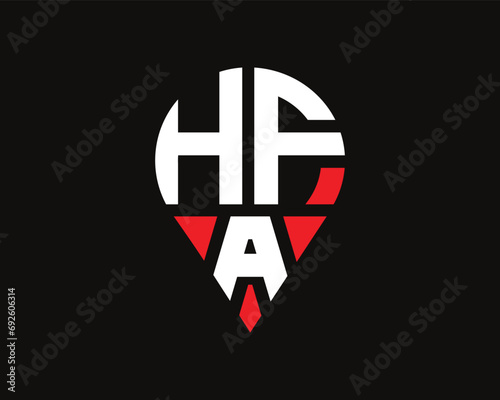 HFA letter location shape logo design. Free Download HFA letter location shape logo design. - GFXLoad
