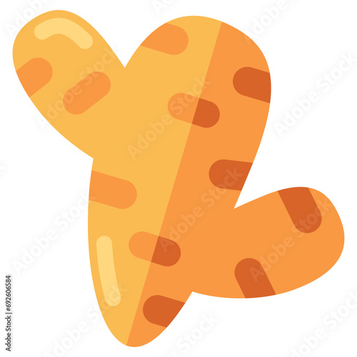 A flat design icon of ginger 