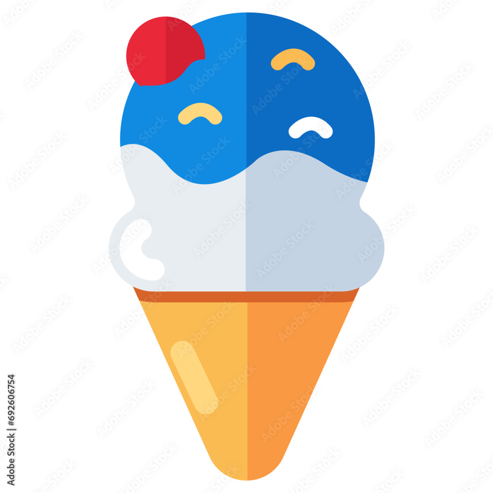 A yummy icon of ice cream cone A yummy icon of ice cream cone