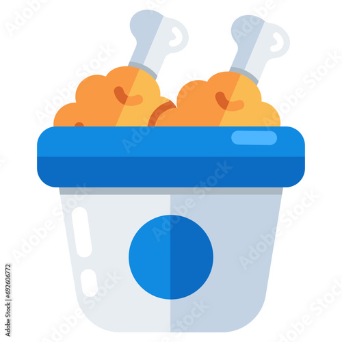 A perfect design icon of drumstick bucket 