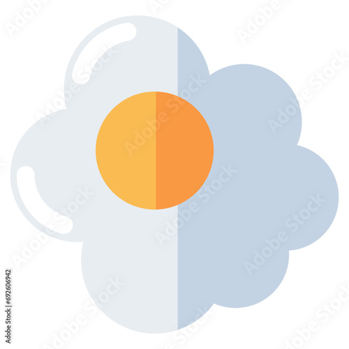 A flat design icon of fried egg