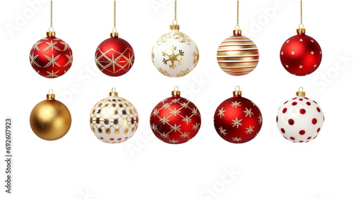 Christmas decorations isolated on transparent background. PNG file  Generative Ai.