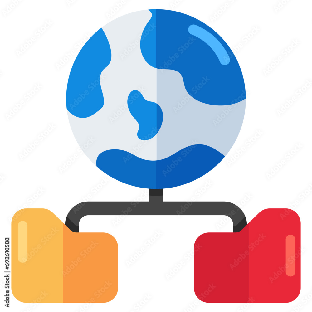 An editable design icon of global folders An editable design icon of global folders