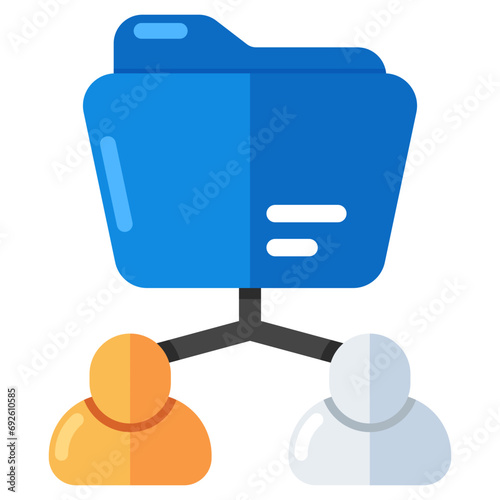 Trendy design icon of folder users