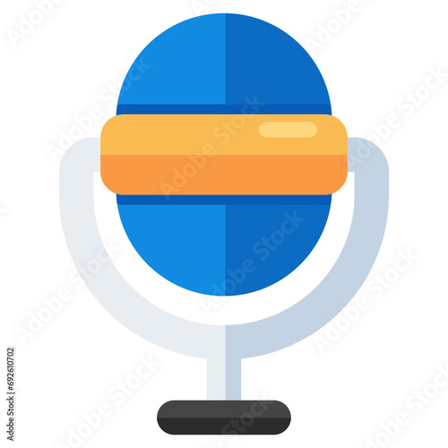         Icon of mic in flat design having editable quality 